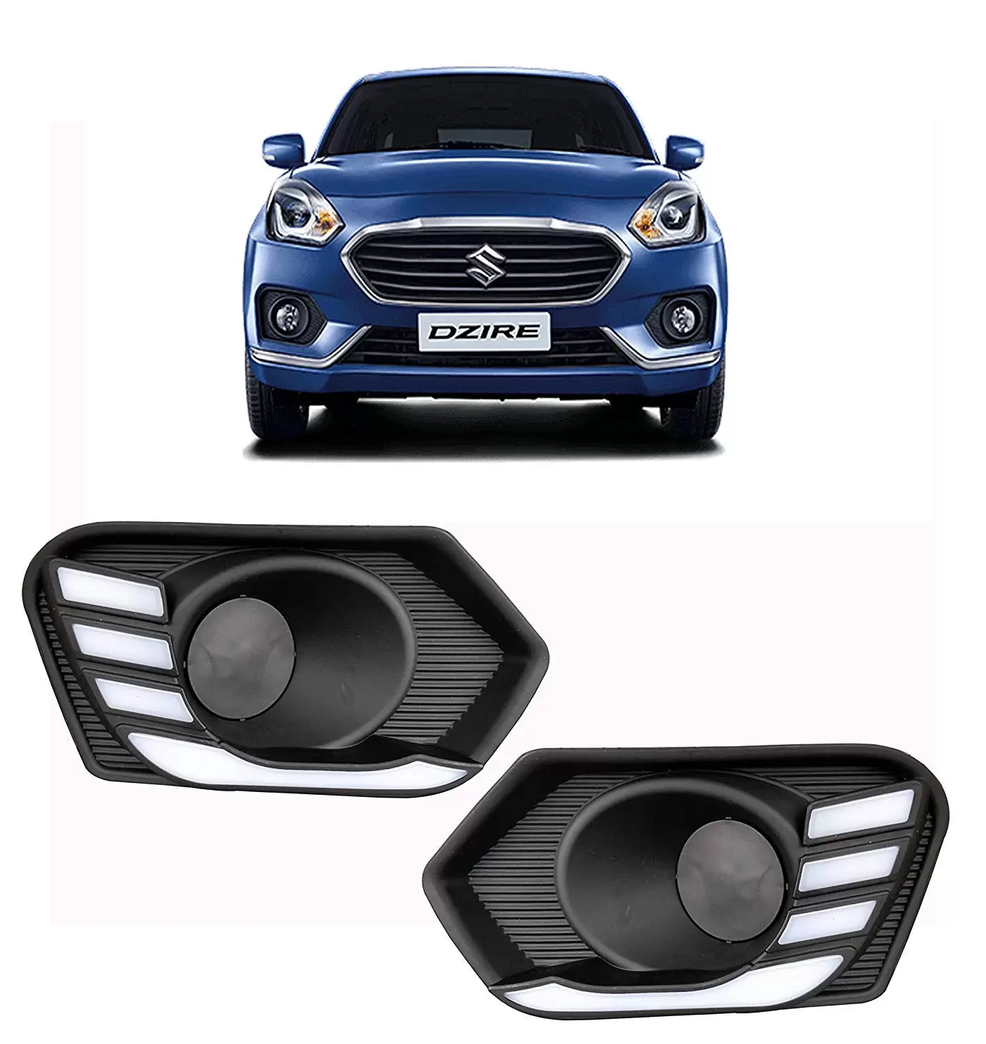 Buy Maruti Suzuki Dzire 2017 LED Front DRL Fog Light Accessories